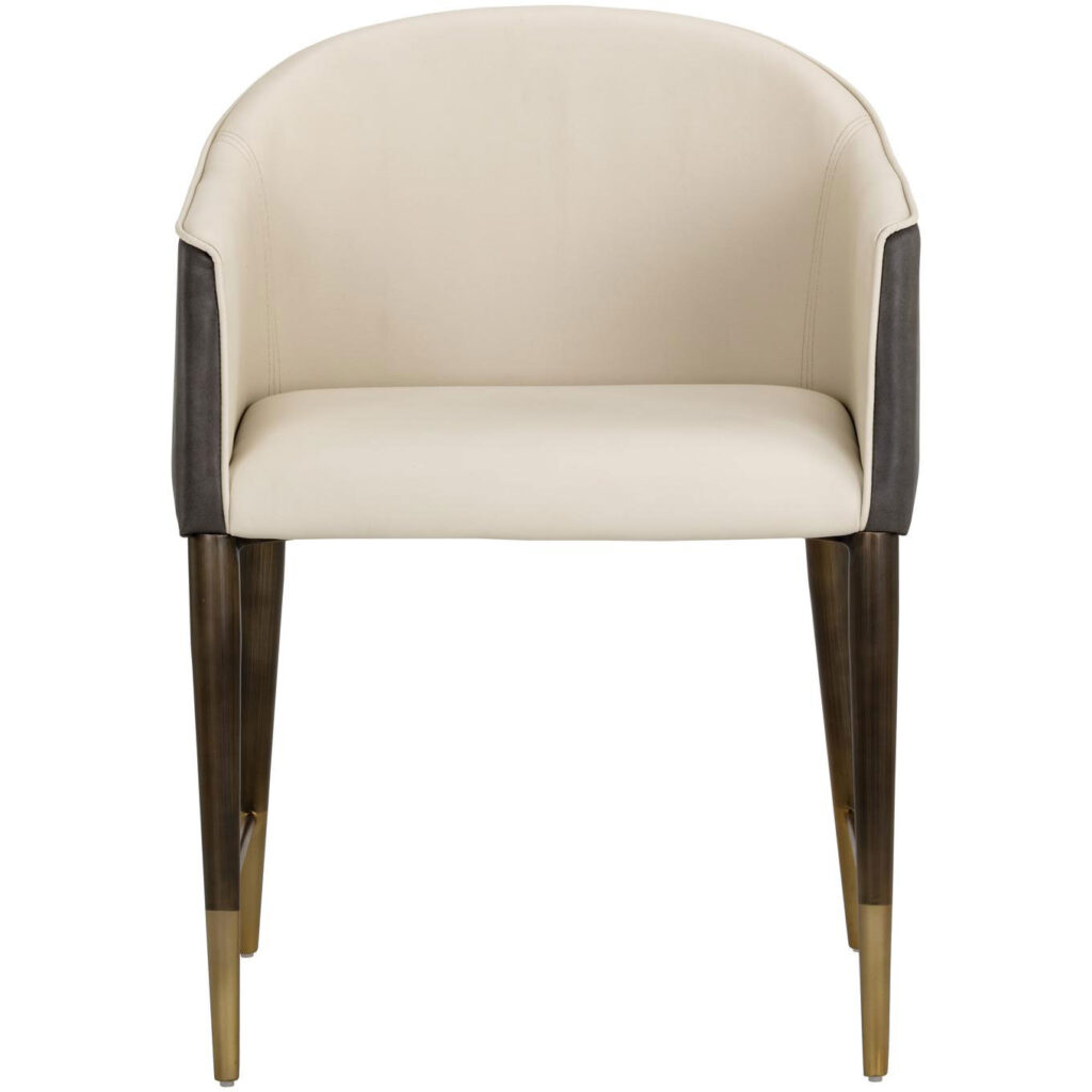 Kylin Dining Armchair - Dillon Cream / Bravo Ash - Image 2