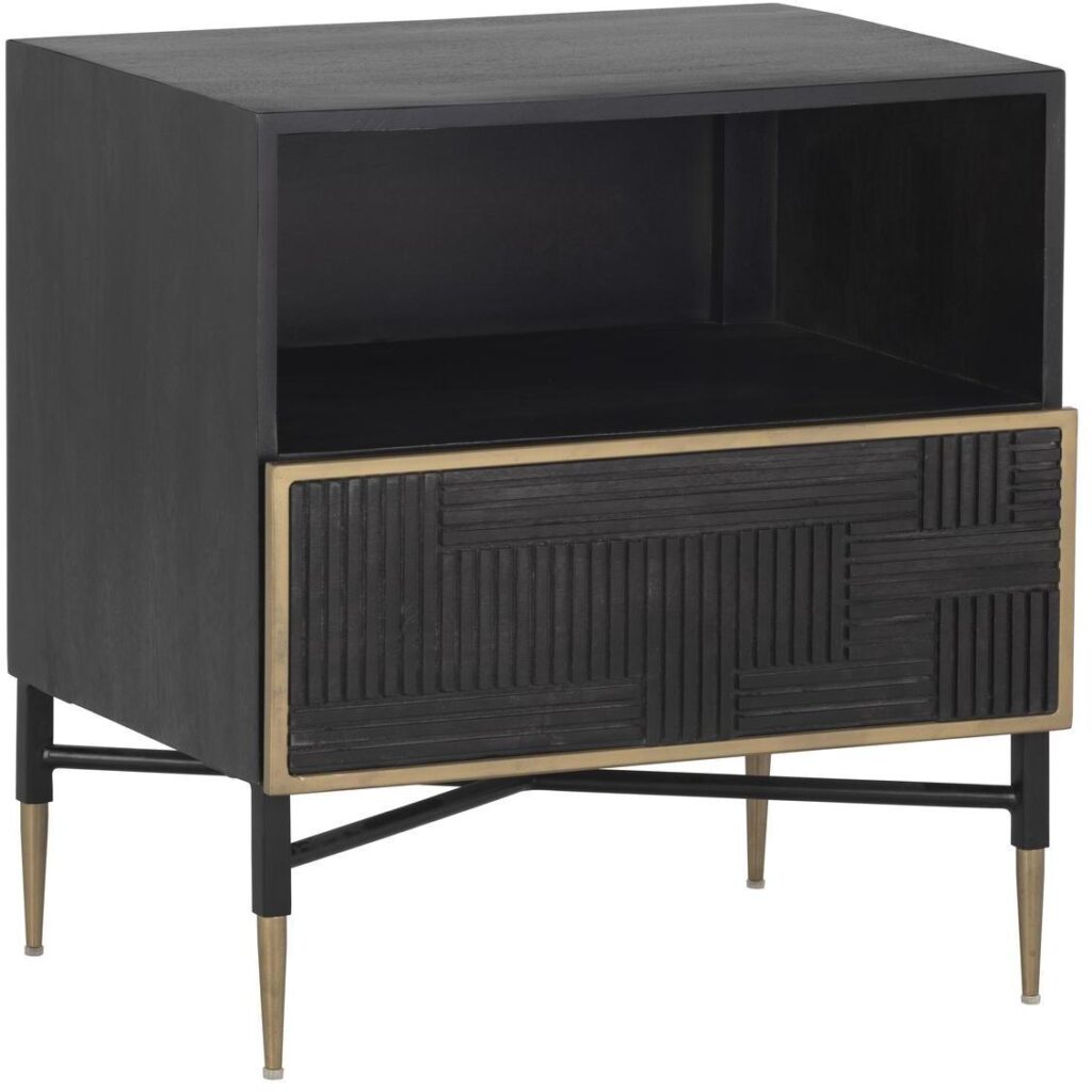 Markwood Nightstand - Brass - Dark Brown - Image 2