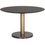 Monaco Dining Table - Gold - Grey Marble / Charcoal Grey - 48" 6 Monaco Dining Table - Gold - Grey Marble / Charcoal Grey - 48" 105882 105882 MONACO DINING TABLE GOLD LIGHT GREY MARBLE CHARCOAL GREY 1