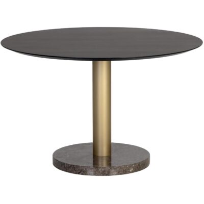 Monaco Dining Table - Gold - Grey Marble / Charcoal Grey - 48" 105882 105882 MONACO DINING TABLE GOLD LIGHT GREY MARBLE CHARCOAL GREY 1