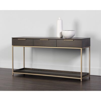 Rebel Console Table With Drawers - Gold - Charcoal Grey 105889 105889 REBEL CONSOLE TABLE GOLD CHARCOAL GREY 5