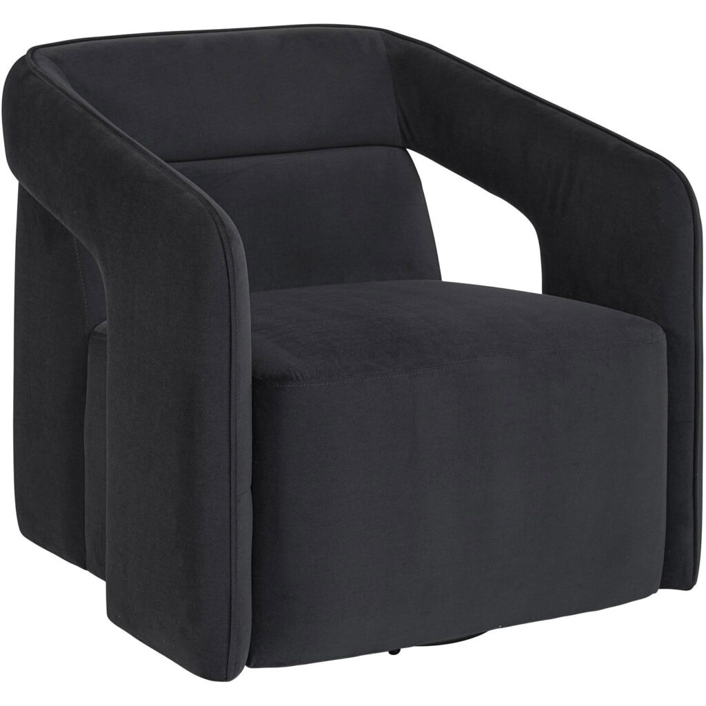 Kendrick Swivel Lounge Chair - Abbington Black