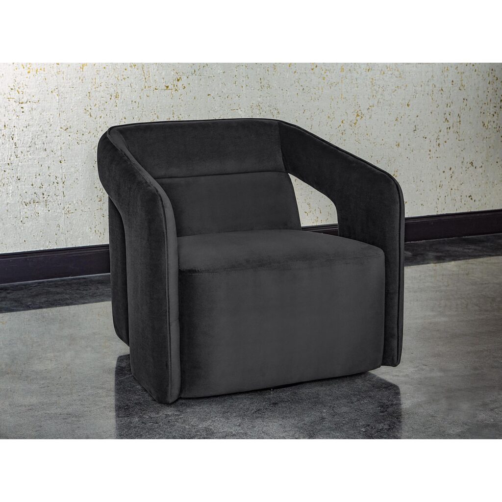 Kendrick Swivel Lounge Chair - Abbington Black - Image 5