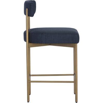 Seneca Counter Stool - Antique Brass - Arena Navy 106060 106060 SENECA COUNTER STOOL ARENA NAVY 2