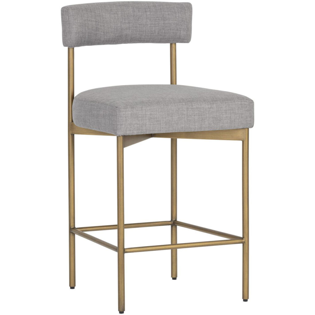 Seneca Counter Stool - Antique Brass - Arena Cement