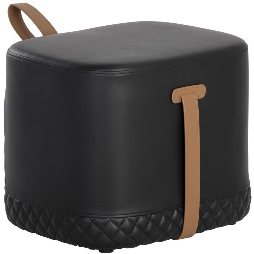 Axio Ottoman - Napa Black / Napa Cognac