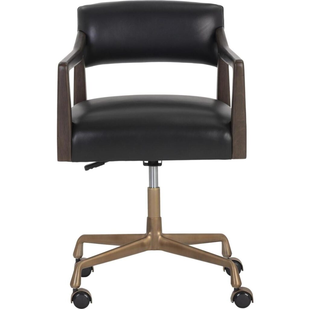 Keagan Office Chair - Cortina Black Leather - Image 2