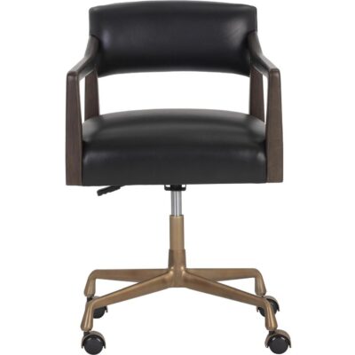 Keagan Office Chair - Cortina Black Leather 106085 106085 KEAGAN OFFICE CHAIR CORTINA BLACK LEATHER 1