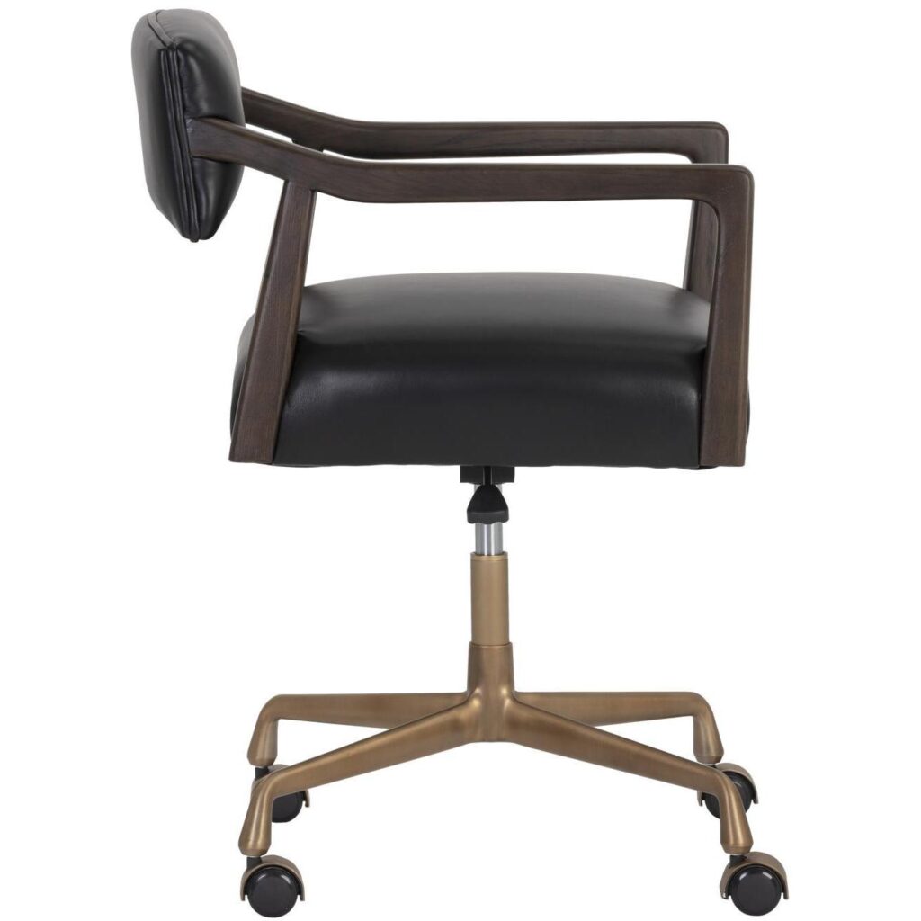 Keagan Office Chair - Cortina Black Leather - Image 3