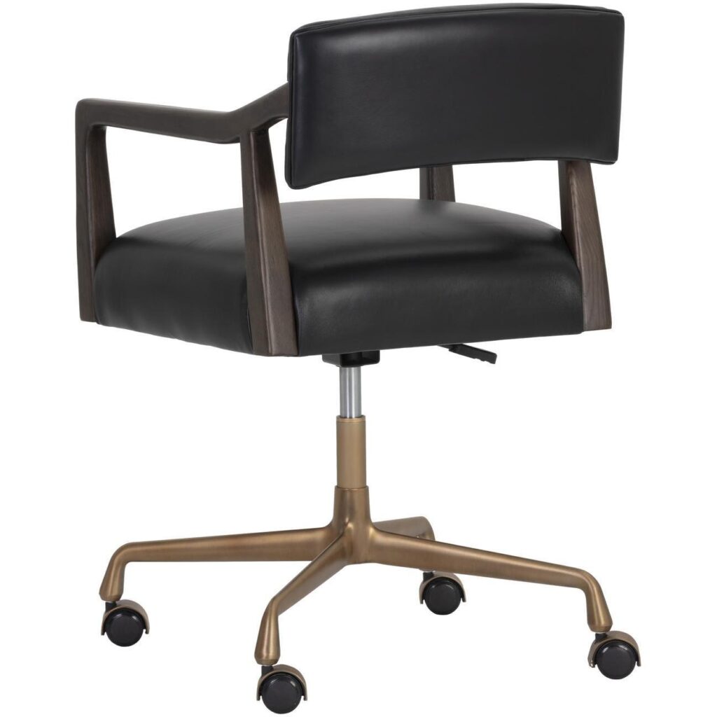 Keagan Office Chair - Cortina Black Leather - Image 4