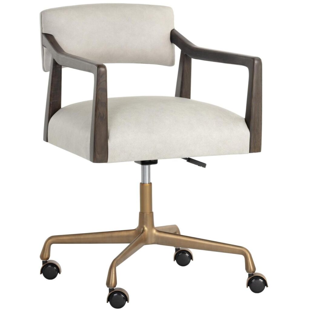 Keagan Office Chair - Saloon Light Grey Leather