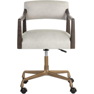 Keagan Office Chair - Saloon Light Grey Leather 106088 106088 KEAGAN OFFICE CHAIR SALOON LIGHT GREY LEATHER 1