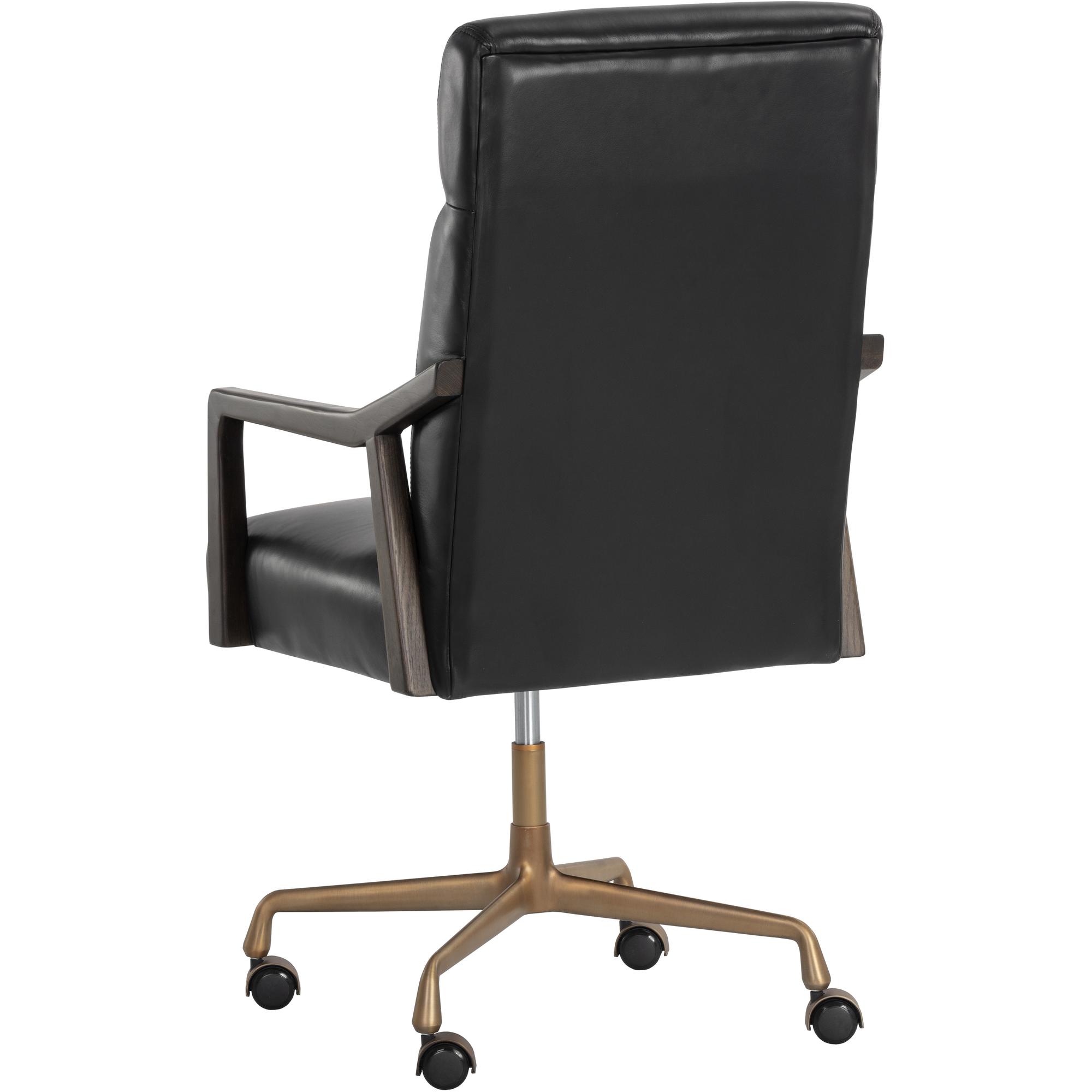 Collin Office Chair - Brown - Cortina Black Leather 8 Collin Office Chair - Brown - Cortina Black Leather - Image 8