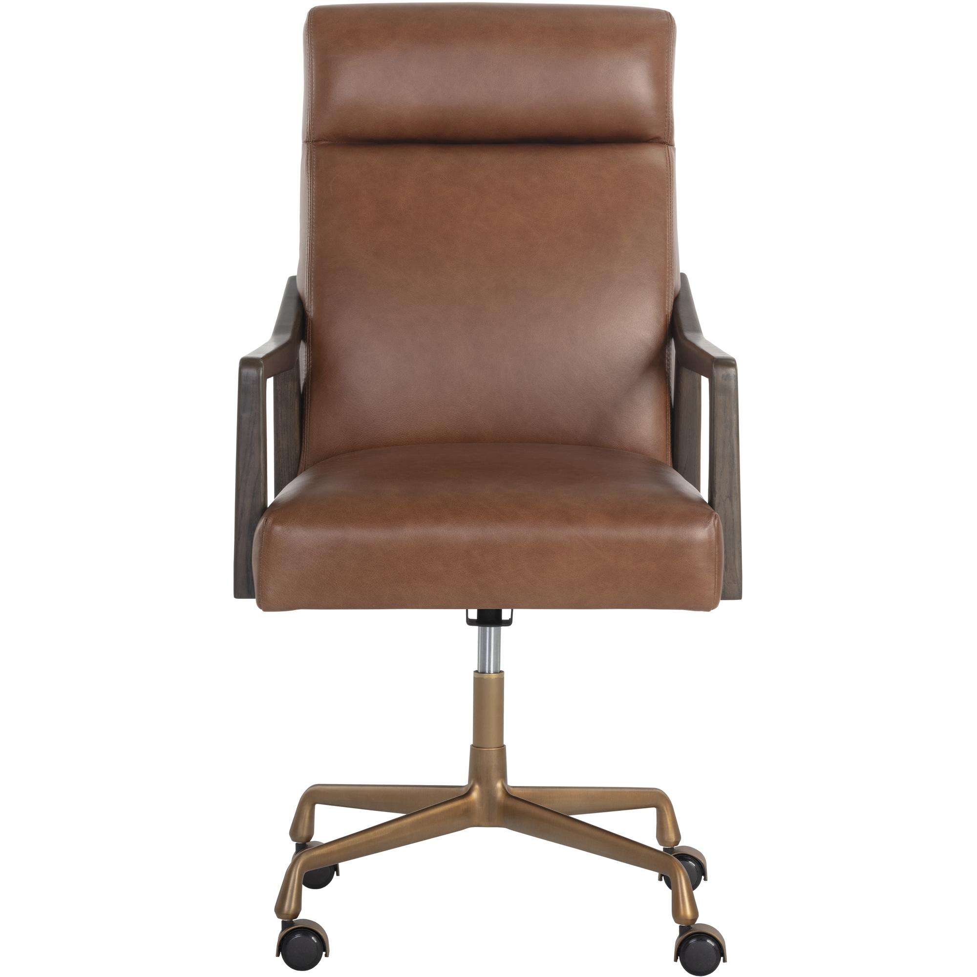 Collin Office Chair - Brown - Shalimar Tobacco Leather 4 Collin Office Chair - Brown - Shalimar Tobacco Leather - Image 4