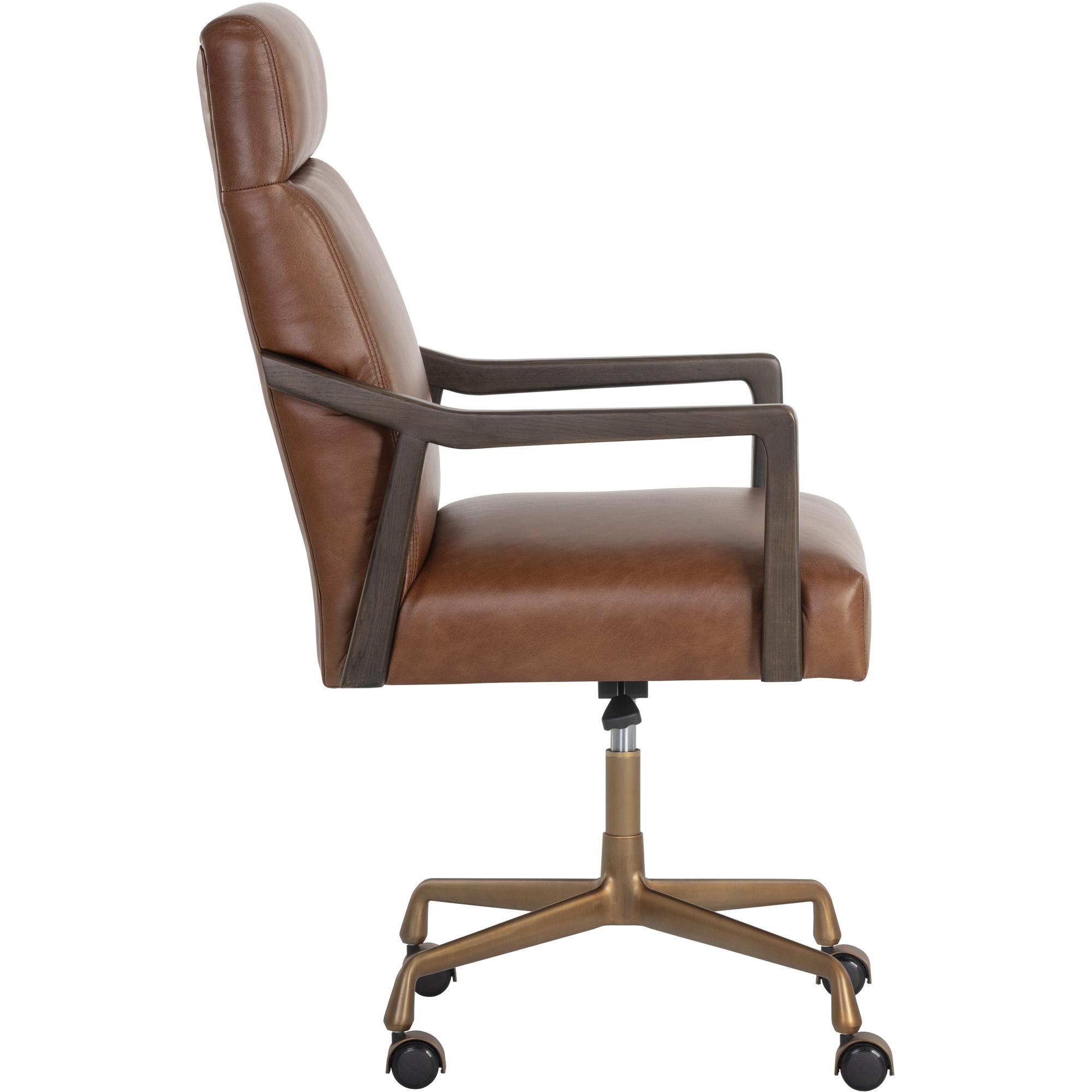 Collin Office Chair - Brown - Shalimar Tobacco Leather 6 Collin Office Chair - Brown - Shalimar Tobacco Leather - Image 6
