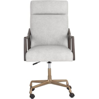 Collin Office Chair - Brown - Saloon Light Grey Leather 106092 106092 COLLIN OFFICE CHAIR SALOON LIGHT GREY LEATHER 1