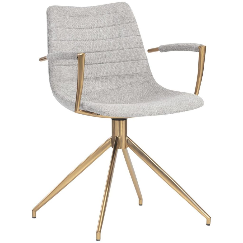 Andres Swivel Dining Armchair - Belfast Heather Grey