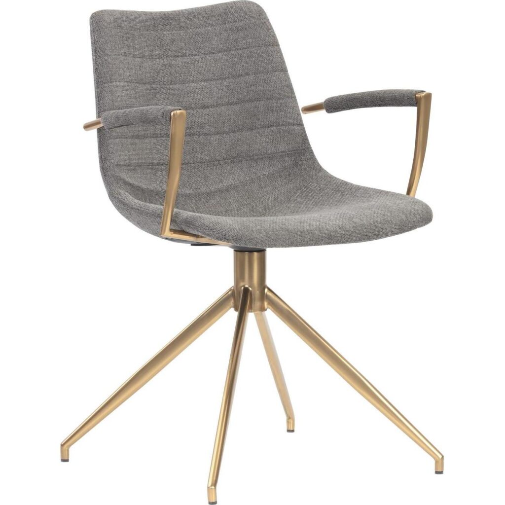 Andres Swivel Dining Armchair - Belfast Koala Grey