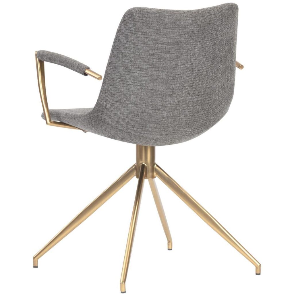 Andres Swivel Dining Armchair - Belfast Koala Grey - Image 4