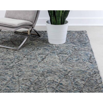 Corfu Hand-Tufted Rug - Blue / Charcoal - 9' X 12' 106260 106260 CORFU RUG BLUE CHARCOAL 9X12 5