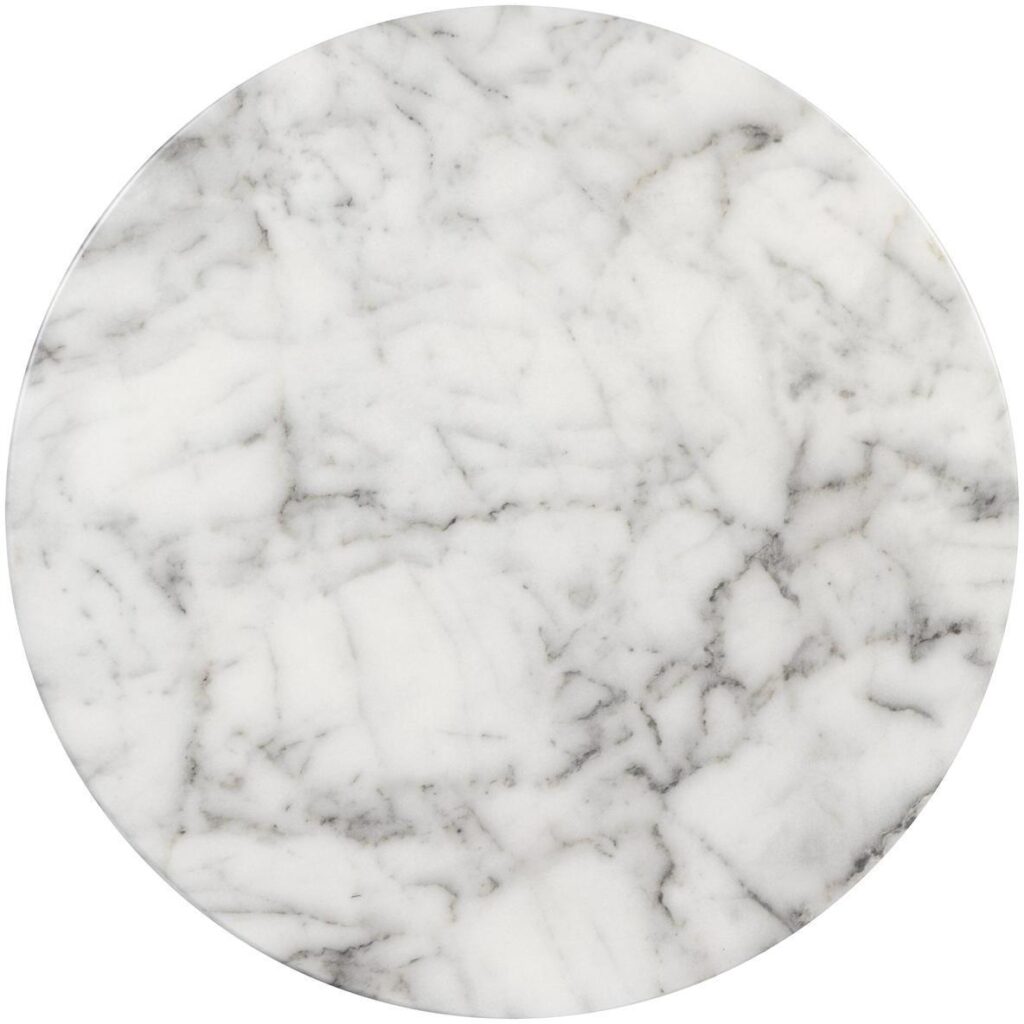 Lucida End Table - Marble Look - White - Image 2