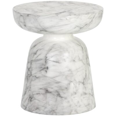 Lucida End Table - Marble Look - White 106283 106283 LUCIDA END TABLE MARBLE LOOK WHITE 2