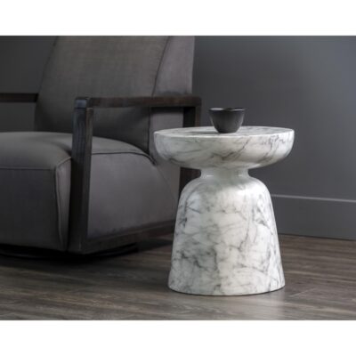 Lucida End Table - Marble Look - White 106283 106283 LUCIDA END TABLE MARBLE LOOK WHITE 5