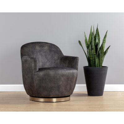 Casey Swivel Lounge Chair - Nono Shitake 106401 106401 CASEY SWIVEL LOUNGE CHAIR NONO SHITAKE 5