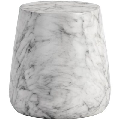 Aries Side Table - Marble Look - White 106402 106402 ARIES SIDE TABLE WHTE MARBLE LOOK 1