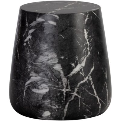 Aries Side Table - Marble Look - Black 106403 106403 ARIES SIDE TABLE BLACK MARBLE LOOK 1