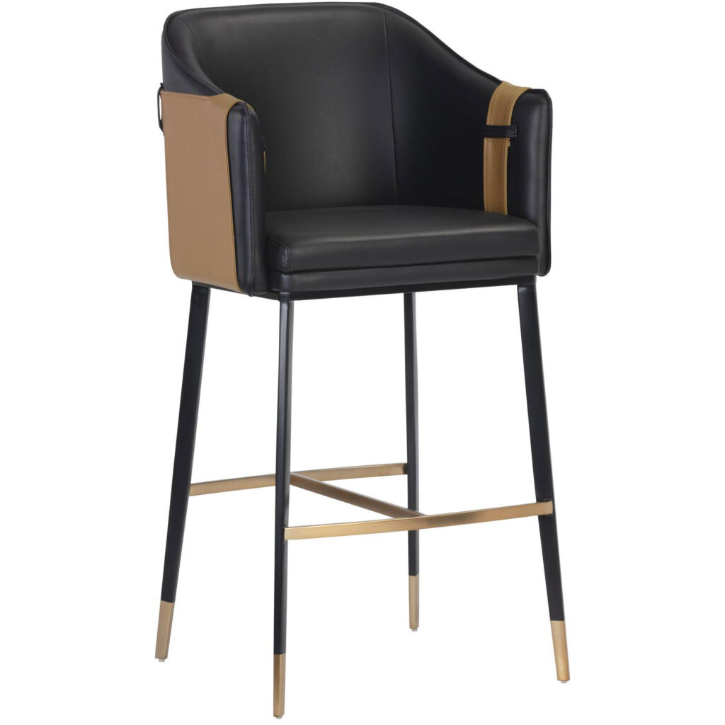 Carter Barstool - Napa Black / Napa Cognac