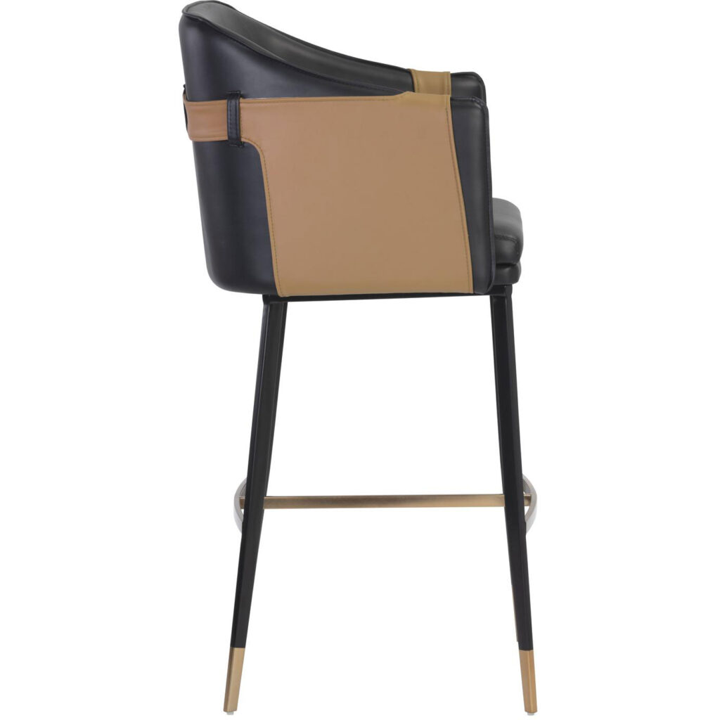 Carter Barstool - Napa Black / Napa Cognac - Image 2