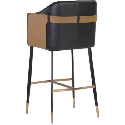 Carter Barstool - Napa Black / Napa Cognac 106432 106432 CARTER BARSTOOL NAPA BLACK NAPA COGNAC 3