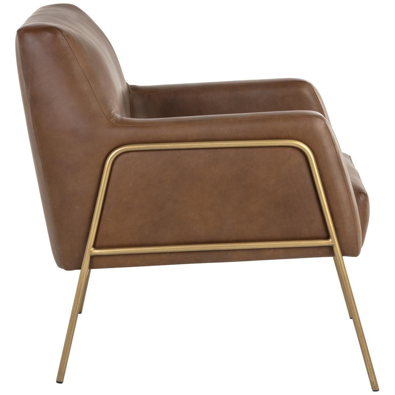 Cybil Lounge Chair - Vintage Caramel Leather 3 Cybil Lounge Chair - Vintage Caramel Leather - Image 3
