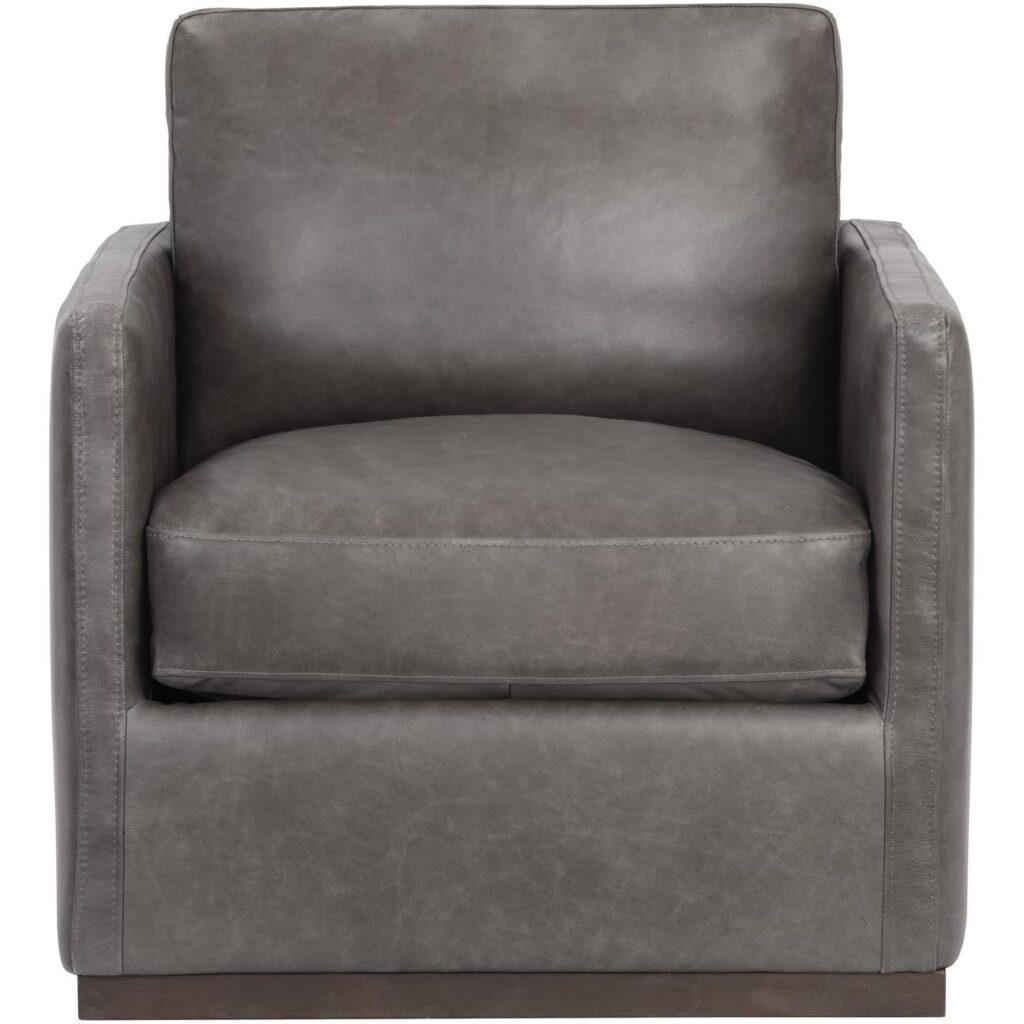 Portman Swivel Lounge Chair - Marseille Concrete Leather - Image 2