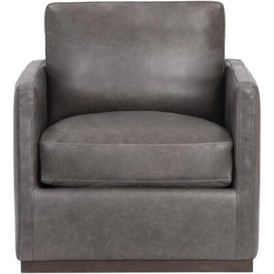 Portman Swivel Lounge Chair - Marseille Concrete Leather 106484 106484 PORTMAN SWIVEL LOUNGE CHAIR MARSEILLE CONCRETE LEATHER 1