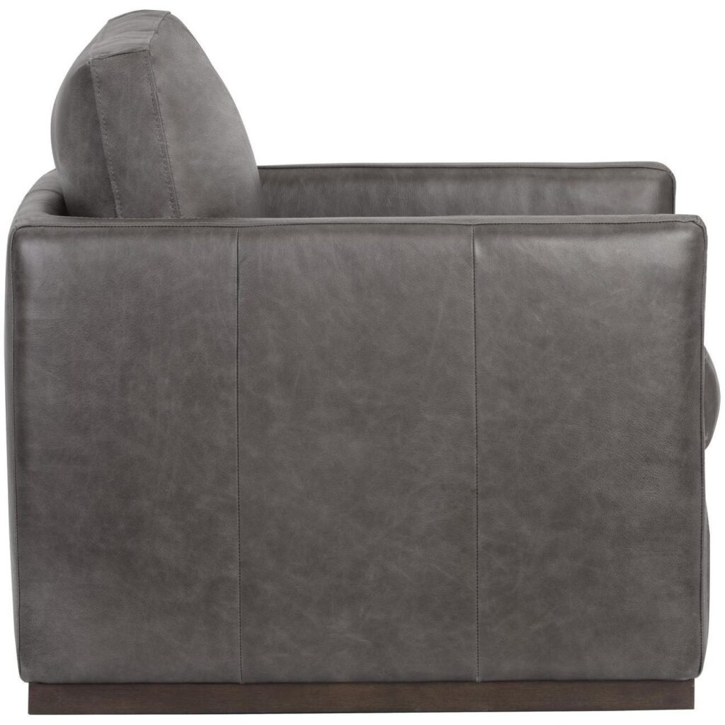 Portman Swivel Lounge Chair - Marseille Concrete Leather - Image 3