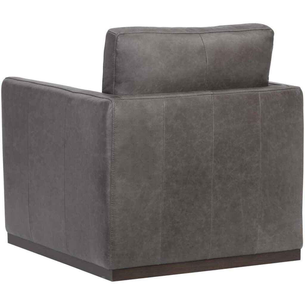 Portman Swivel Lounge Chair - Marseille Concrete Leather - Image 4