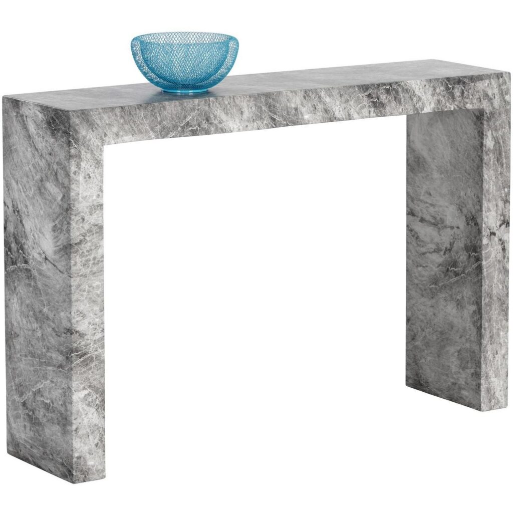 Axle Console Table - Marble Look - Grey