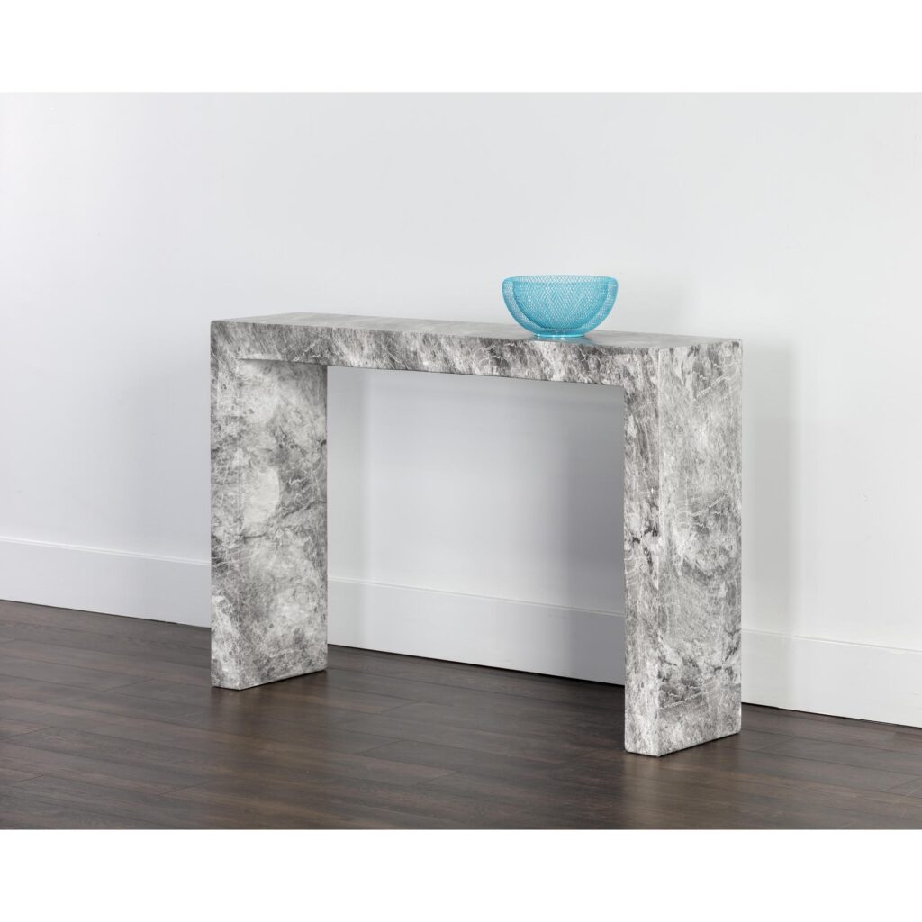 Axle Console Table - Marble Look - Grey - Image 4