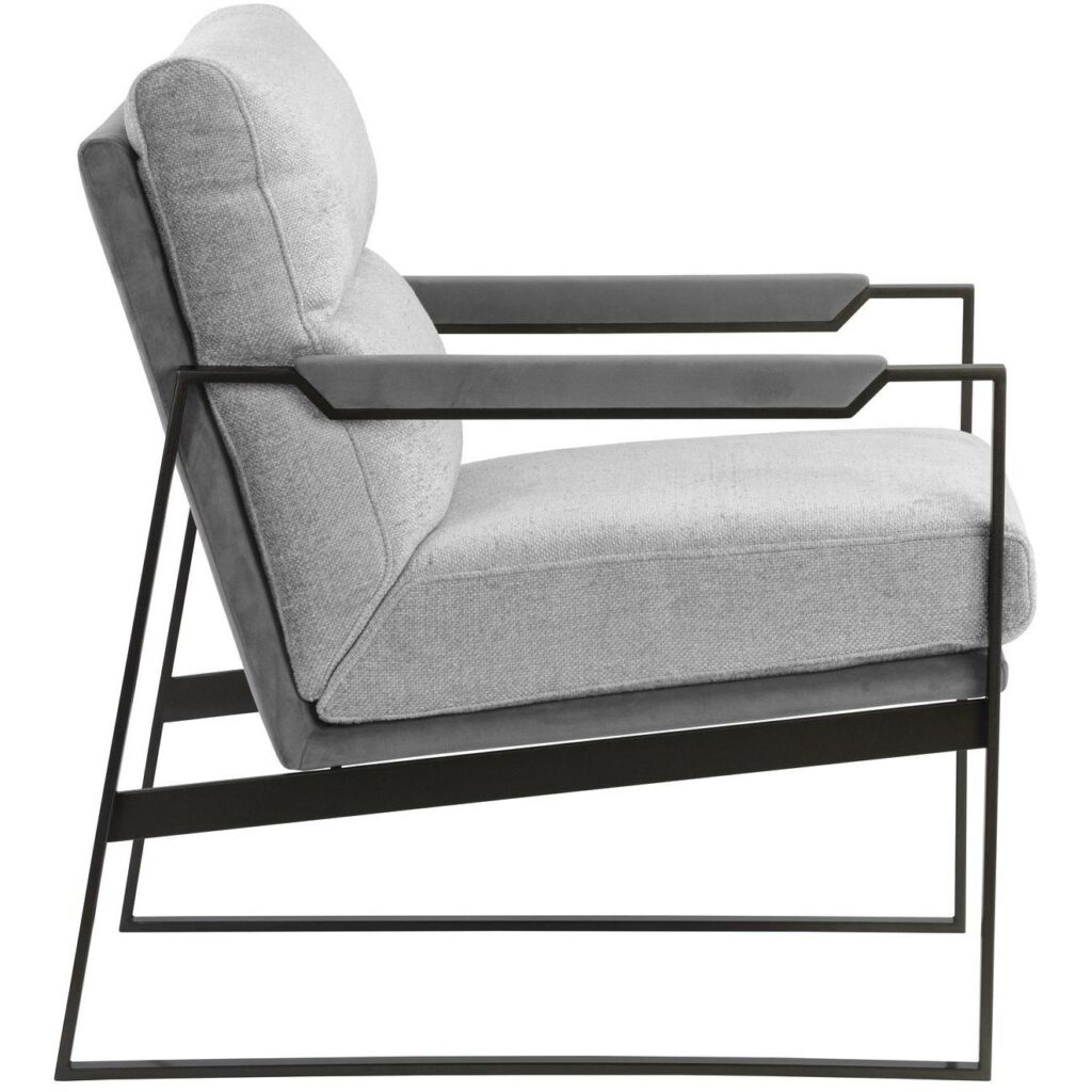 David Lounge Chair - San Remo Winter Cloud / Antonio Charcoal - Image 3