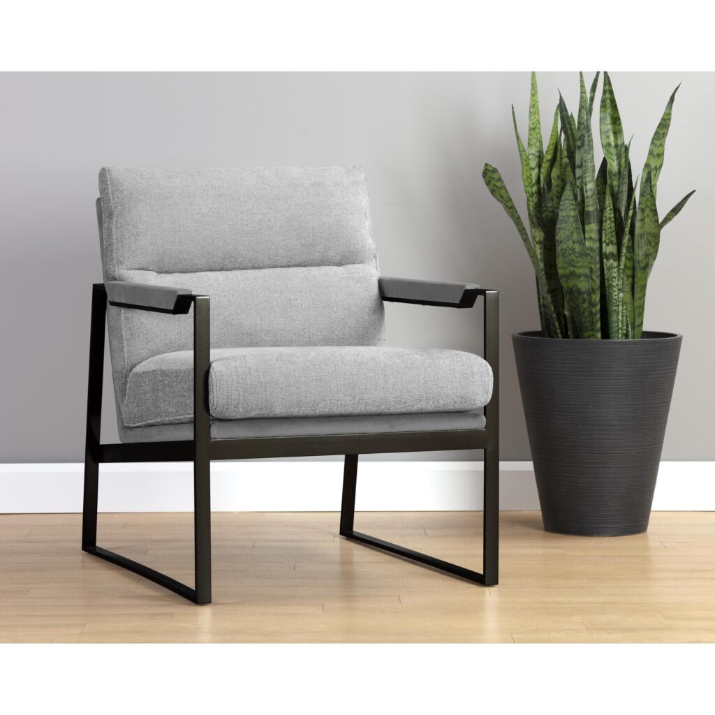 David Lounge Chair - San Remo Winter Cloud / Antonio Charcoal - Image 5