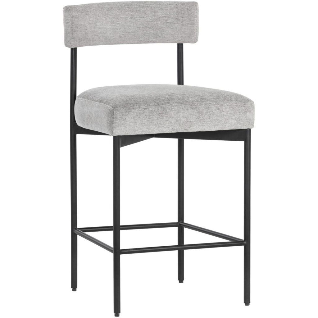 Seneca Counter Stool - Black - Polo Club Stone