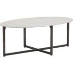 Kiara Coffee Table - Oval 8 Kiara Coffee Table - Oval 106523 106523 KIARA COFFEE TABLE GUN METAL WHITE MARBLE 2