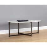 Kiara Coffee Table - Oval 9 Kiara Coffee Table - Oval 106523 106523 KIARA COFFEE TABLE GUN METAL WHITE MARBLE 5
