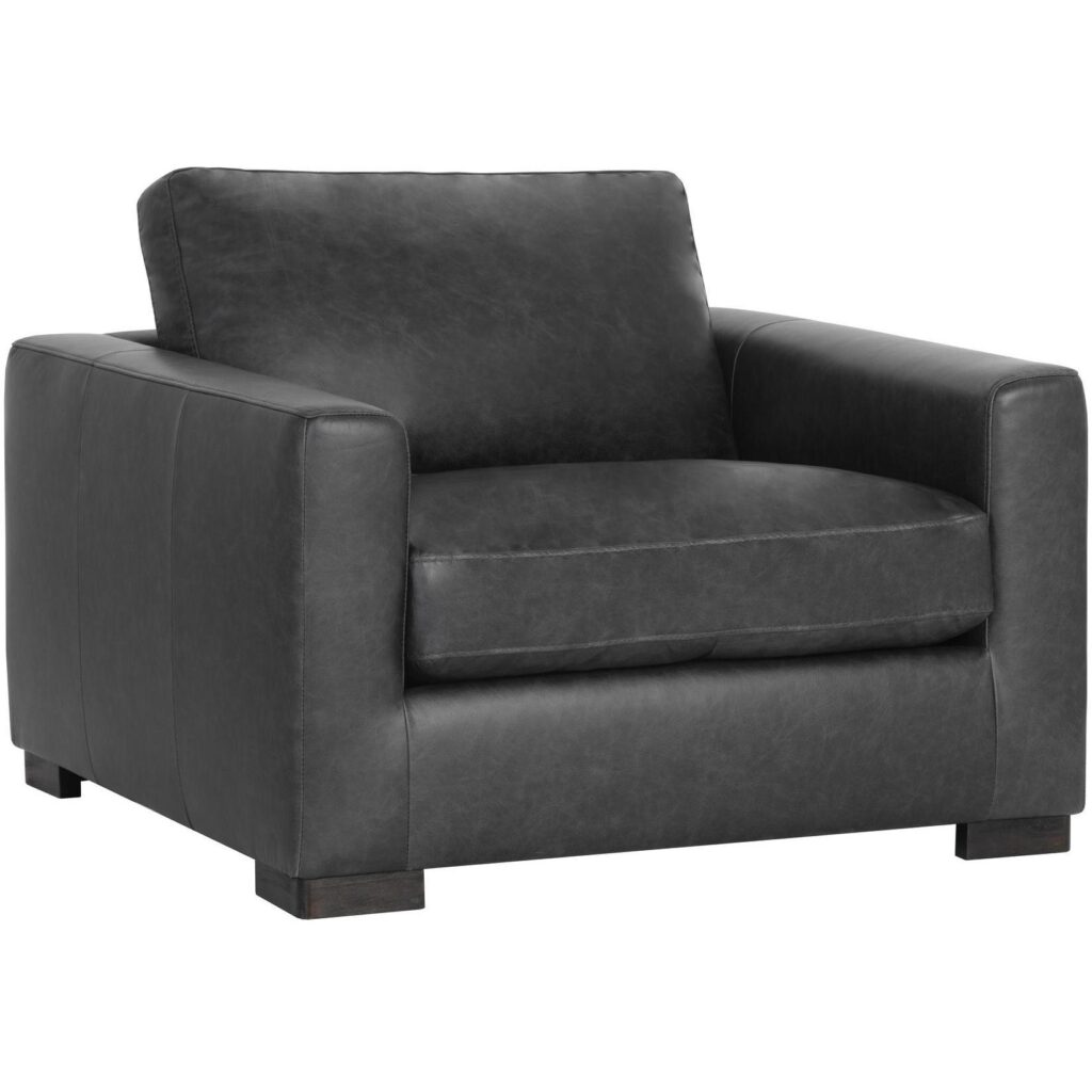 Baylor Armchair - Marseille Black Leather