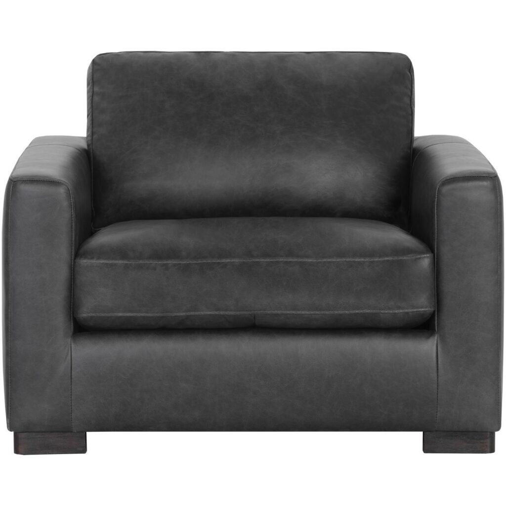 Baylor Armchair - Marseille Black Leather - Image 2