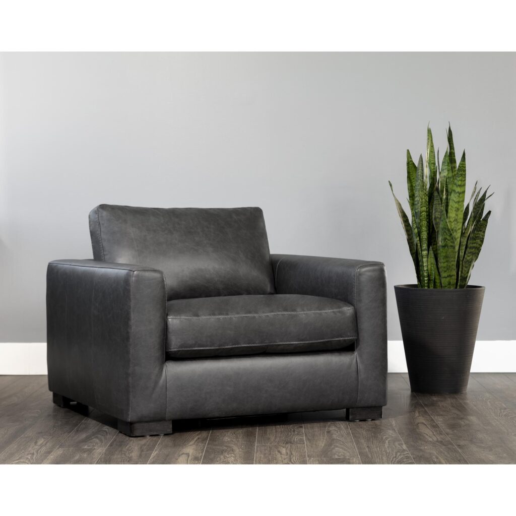 Baylor Armchair - Marseille Black Leather - Image 5