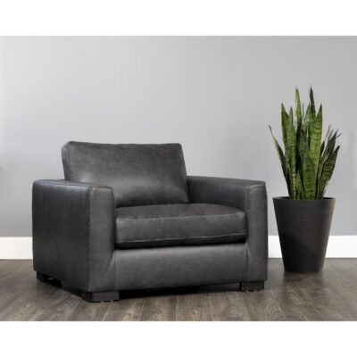 Baylor Armchair - Marseille Black Leather 106524 106524 BAYLOR ARMCHAIR MARSEILLE BLACK LEATHER 5