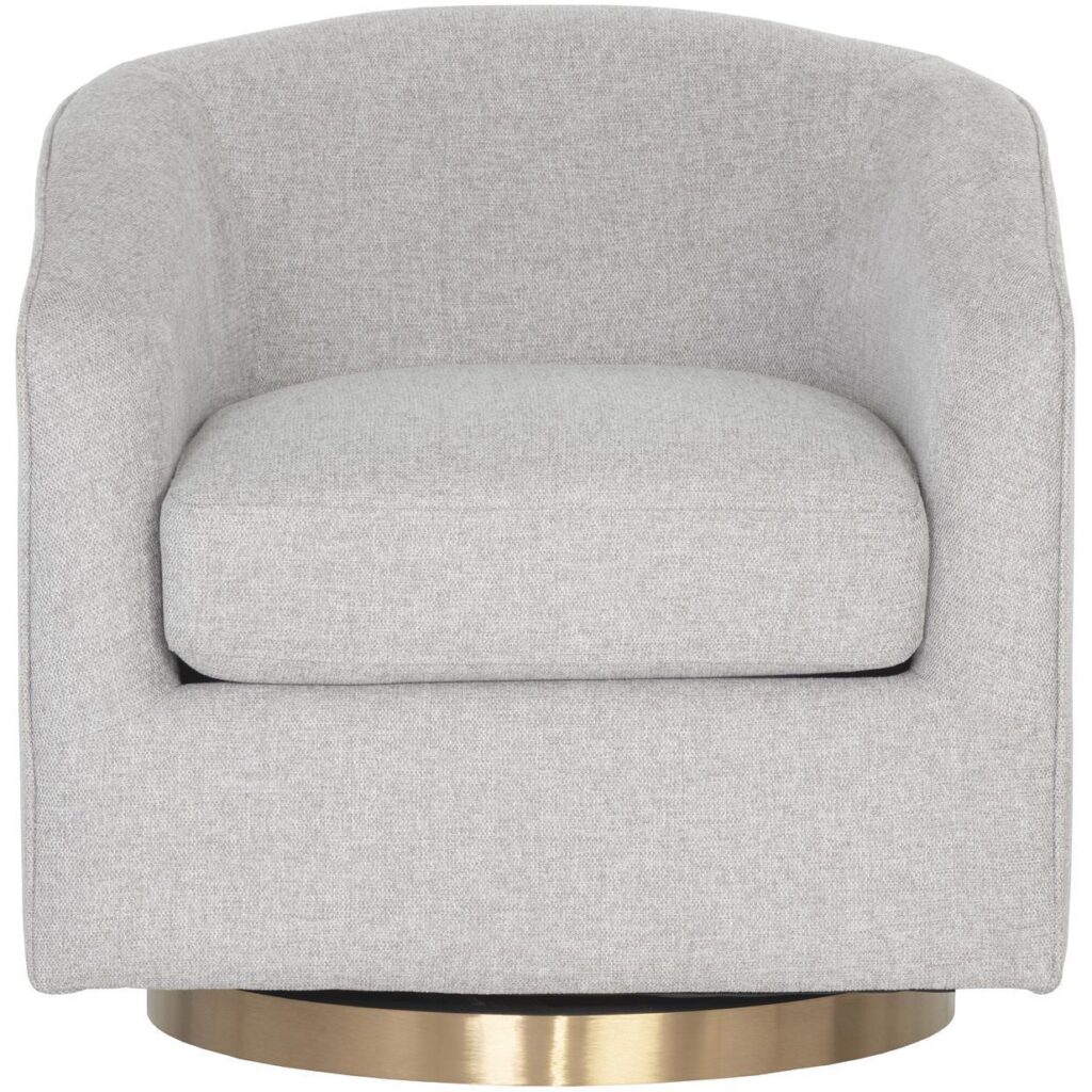 Hazel Swivel Lounge Chair - Gold - Belfast Heather Grey - Image 2